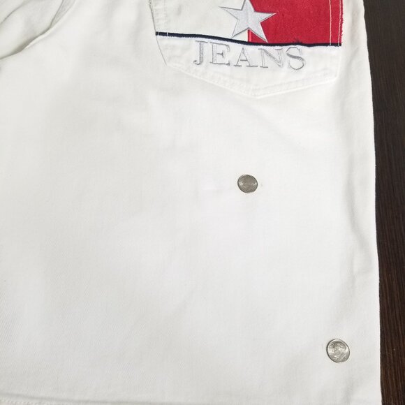 VTG Tommy Jeans Baggy Streetwear Big Flag Logo Denim Jean Shorts OG Y2K Skate 33 - Picture 12 of 15
